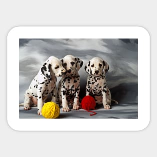 Three Dalmatian Puppy's Sticker
